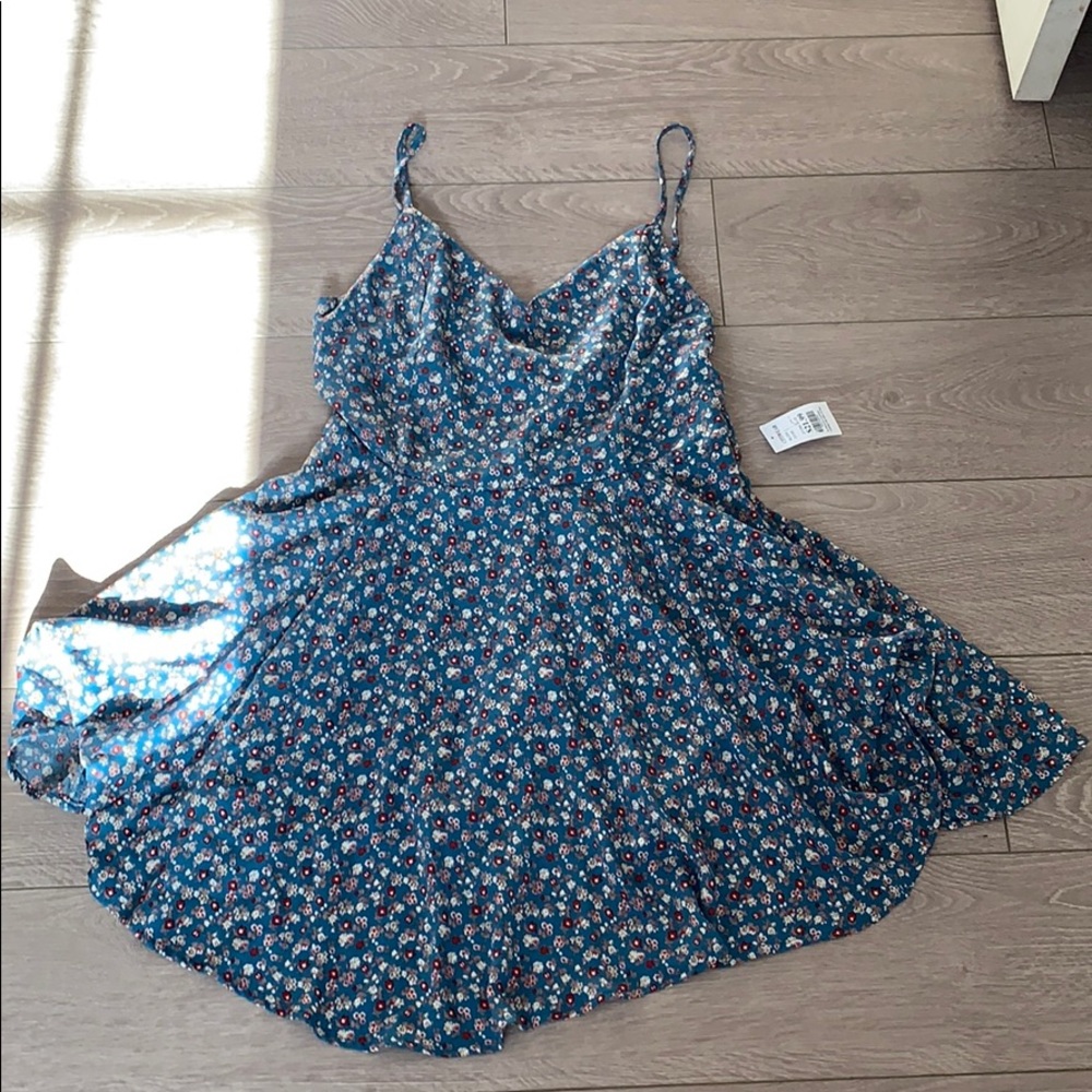 Blue dress with flowers